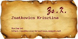 Zsatkovics Krisztina névjegykártya