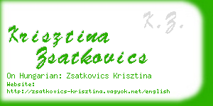 krisztina zsatkovics business card